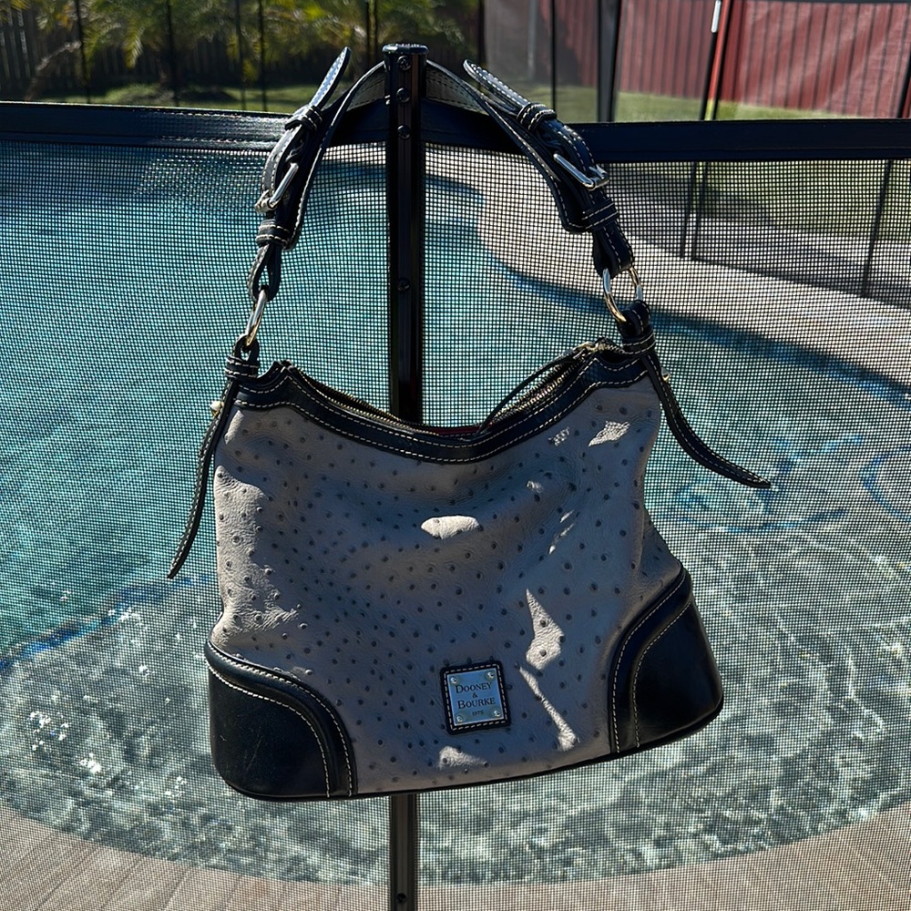 Dooney and Bourke grey ostrich purse and wallet
